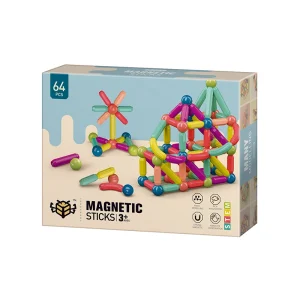 jeu de construction magnétique Montessori composé de 64 pièces