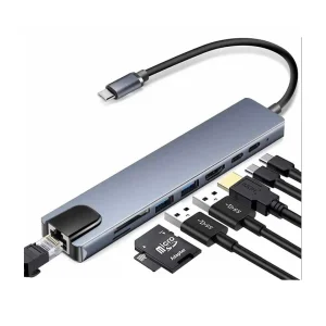 USB C To HDTV Ports: 1- HDTV: 4K*2K(3840X2160), Compatible with 1080p 720p etc. 2- USB*2 3- USB C port 1: PD, 20V@5A, Support MAX 100W power Adapter(input). 4- USB C Port 2 5- USB C male: compatible with thunderpolt3 6- RJ45: Adaptive 10/100/1000 Mbps Ethernet 7- SD/TF Card Reader Supported Systems: Windows / Mac OS/ Android